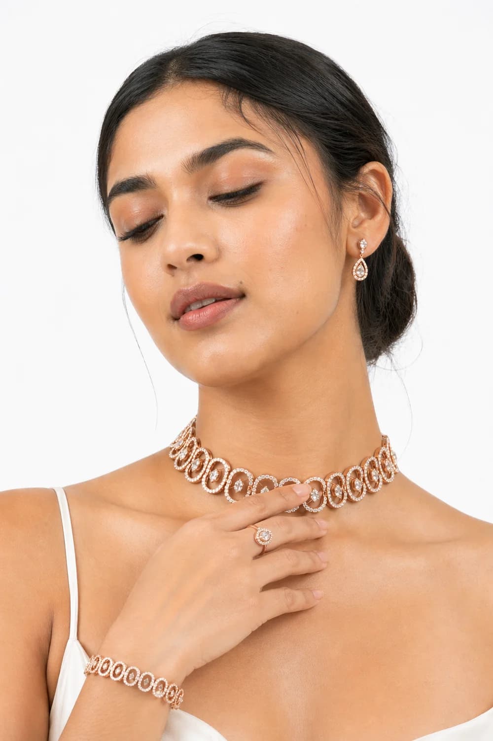 A rose gold choker from a registered collection