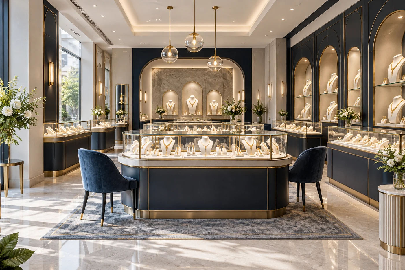 Illustrative jewellery showroom interior